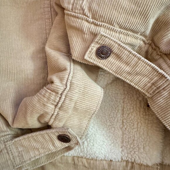 Levi’s Original Sherpa Corduroy Trucker Jacket • Safari Tan • Size L • NWT - Picture 15 of 16